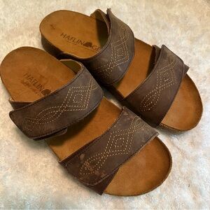 Haflinger Brown Sandals Size 38 Eur NWOT